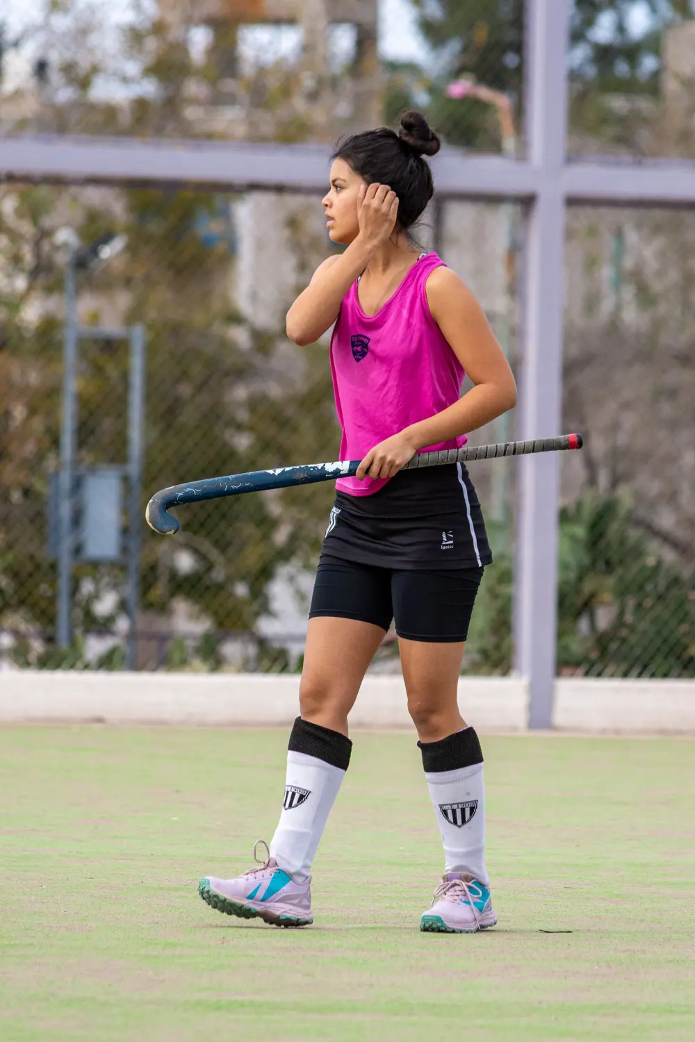 A young athlete on the pitch